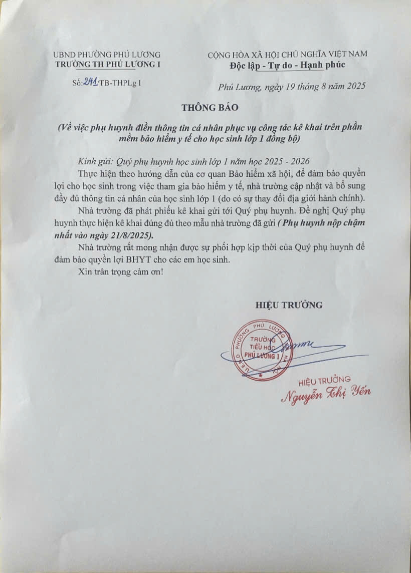 241 Thông báo